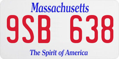 MA license plate 9SB638