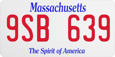 MA license plate 9SB639