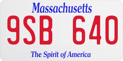 MA license plate 9SB640