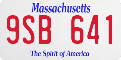 MA license plate 9SB641