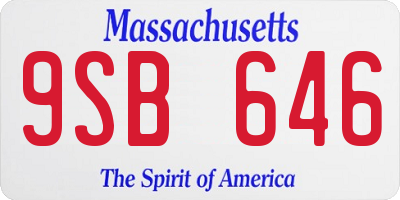 MA license plate 9SB646