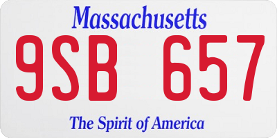 MA license plate 9SB657