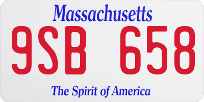 MA license plate 9SB658