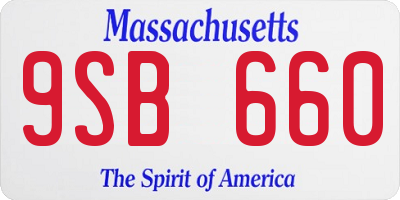 MA license plate 9SB660
