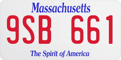 MA license plate 9SB661