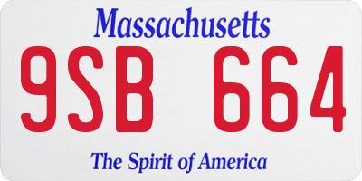 MA license plate 9SB664