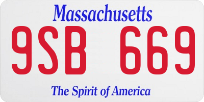 MA license plate 9SB669