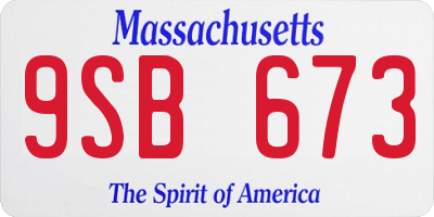 MA license plate 9SB673