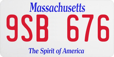 MA license plate 9SB676