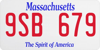 MA license plate 9SB679
