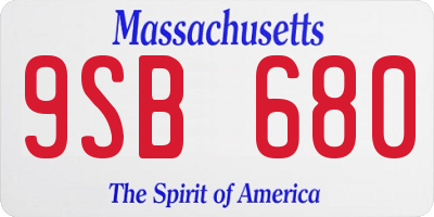 MA license plate 9SB680