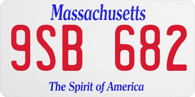 MA license plate 9SB682