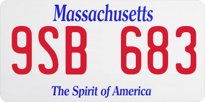 MA license plate 9SB683