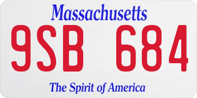 MA license plate 9SB684