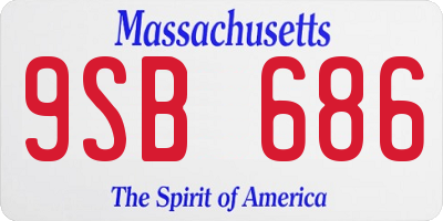 MA license plate 9SB686