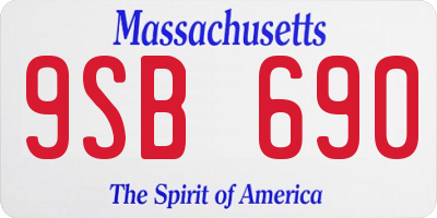 MA license plate 9SB690
