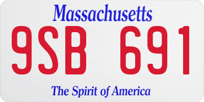 MA license plate 9SB691