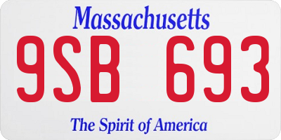 MA license plate 9SB693
