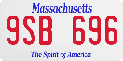 MA license plate 9SB696