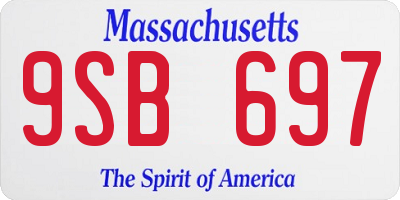 MA license plate 9SB697