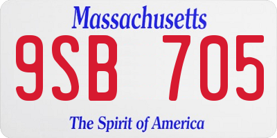 MA license plate 9SB705