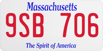 MA license plate 9SB706