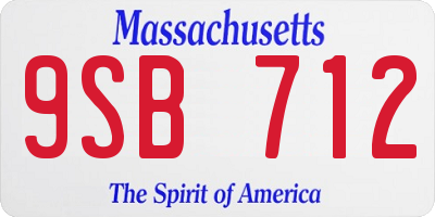 MA license plate 9SB712