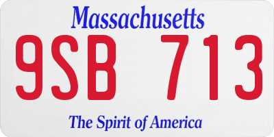 MA license plate 9SB713