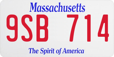 MA license plate 9SB714