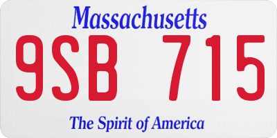MA license plate 9SB715