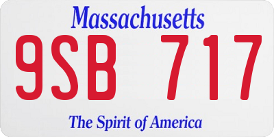 MA license plate 9SB717