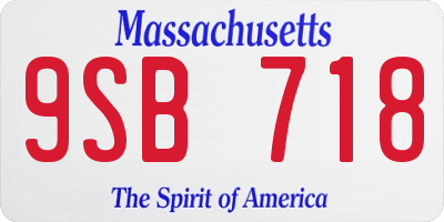 MA license plate 9SB718