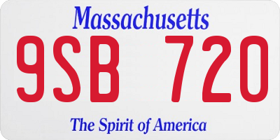 MA license plate 9SB720