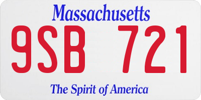 MA license plate 9SB721