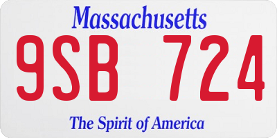 MA license plate 9SB724