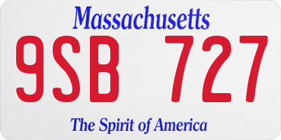 MA license plate 9SB727