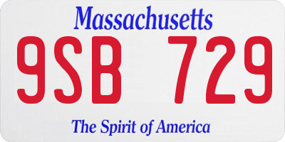 MA license plate 9SB729