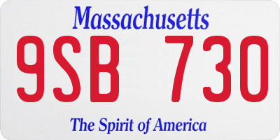 MA license plate 9SB730