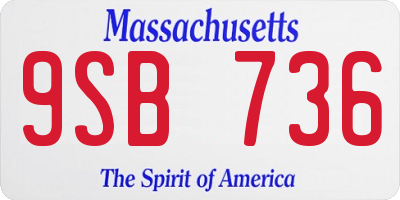 MA license plate 9SB736