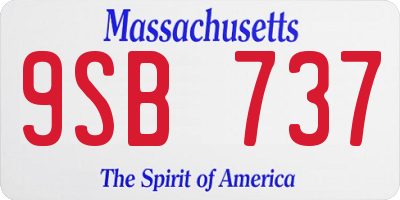MA license plate 9SB737