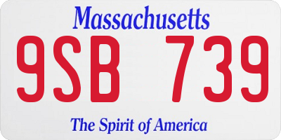 MA license plate 9SB739