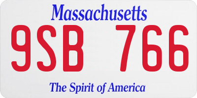MA license plate 9SB766