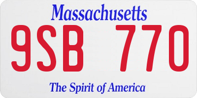 MA license plate 9SB770