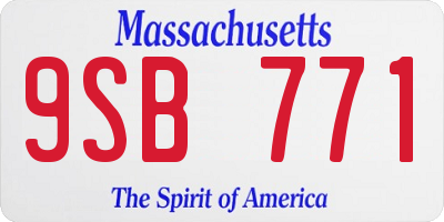 MA license plate 9SB771