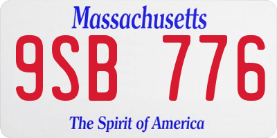 MA license plate 9SB776