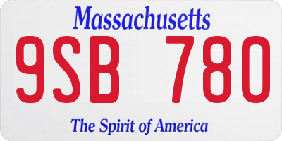 MA license plate 9SB780
