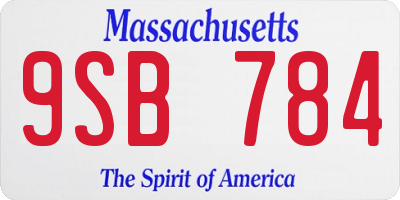 MA license plate 9SB784