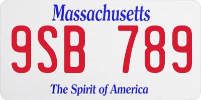 MA license plate 9SB789