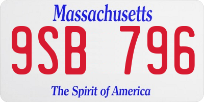 MA license plate 9SB796