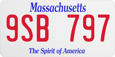 MA license plate 9SB797